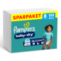 Preview: Vorderseite einer Packung Pampers Baby Dry Größe 8.